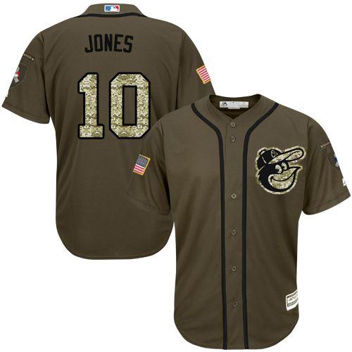 Baltimore Orioles 10 Adam Jones Green Salute to Service Stitched MLB Jersey Mens