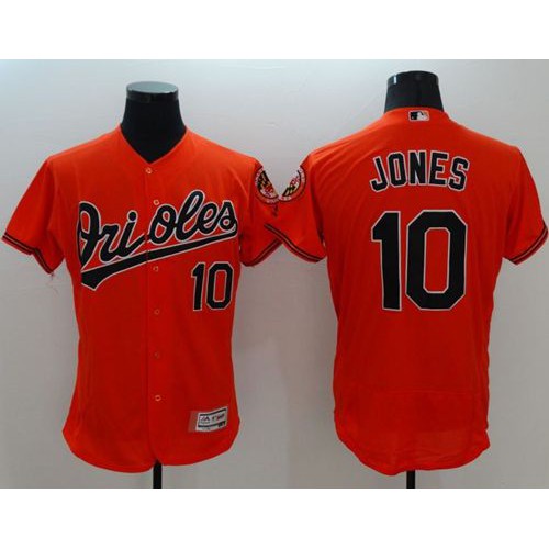 Baltimore Orioles 10 Adam Jones Orange Flexbase Authentic Collection Stitched MLB Jersey Mens