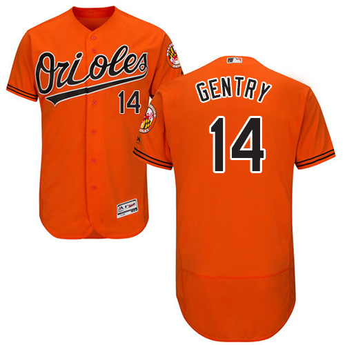 Baltimore Orioles 14 Craig Gentry Orange Flexbase Authentic Collection Stitched MLB Jersey Mens