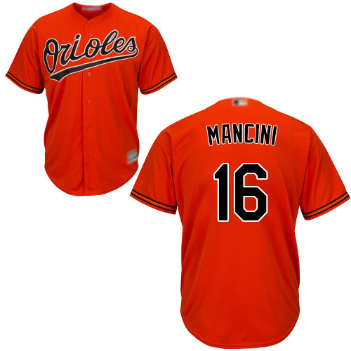 Baltimore Orioles 16 Trey Mancini Orange Cool Base Stitched Youth MLB Jersey Youth